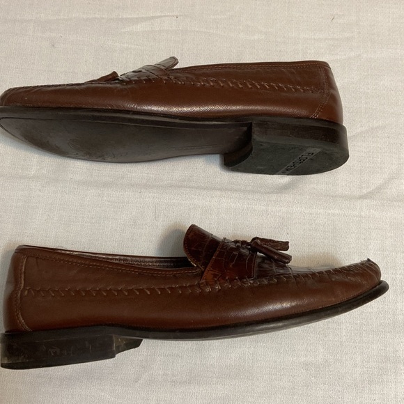 Florsheim Mens All Leather Crock Print Dress Shoes - Wide Width - EUC size 9EEE - Picture 3 of 9